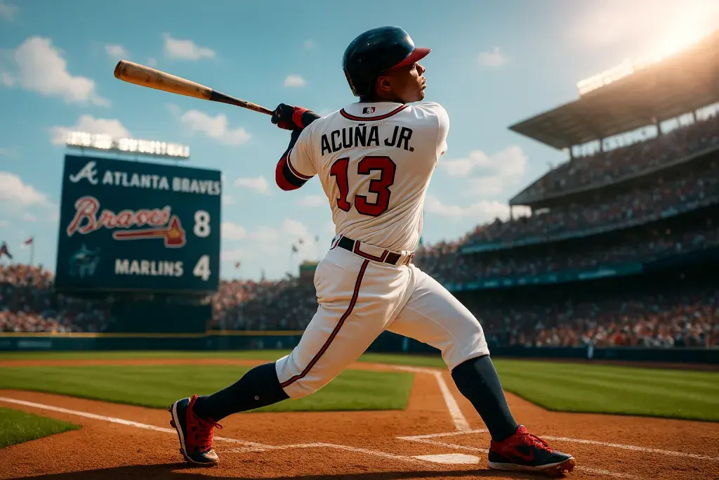 Ronald Acuña’s Three-Run Return Powers Braves Past Marlins, 8-4
